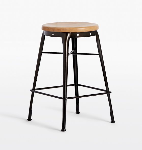 Marley Bar Stool Burnt, Stainless Steel Foot Rest