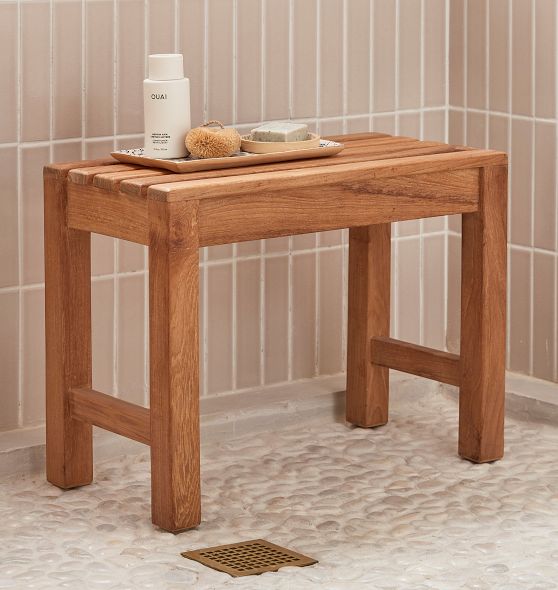 Teak best sale shower chair