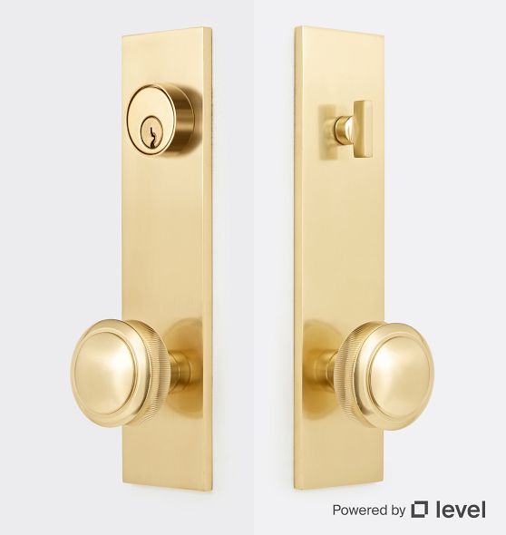 Trask Brass Knob Exterior Door Set With Level Bolt Smart Lock