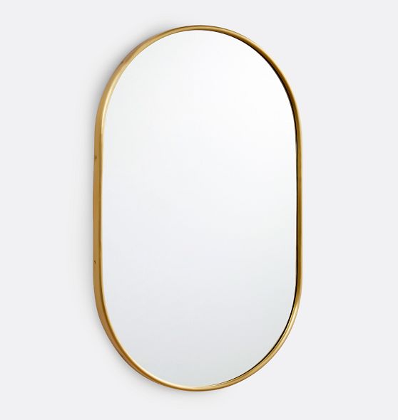 Thin Metal Frame Mirror - 30x42 - Aged Brass