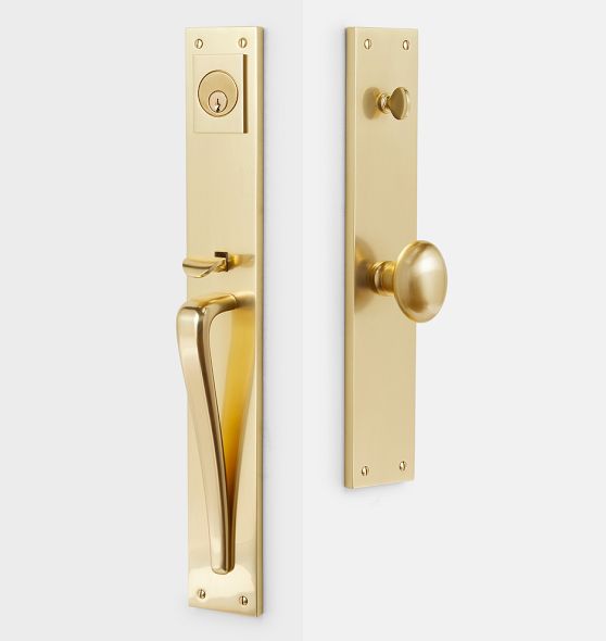 Trask Brass Knob Exterior Door Set With Level Bolt Smart Lock